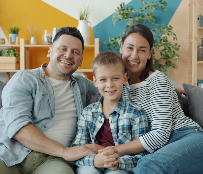 Happy family at home